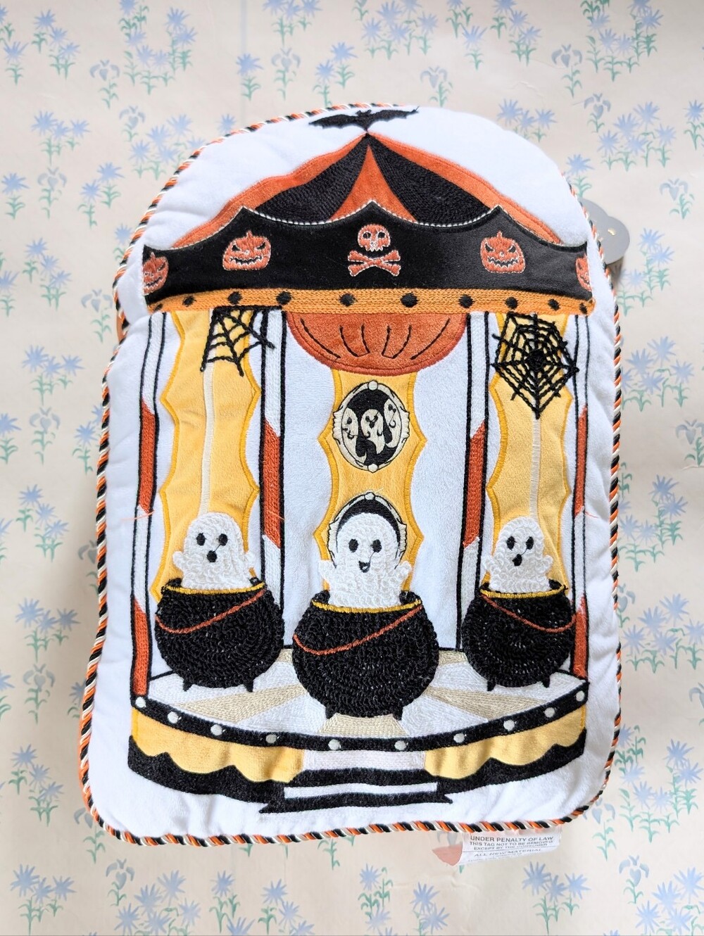 Heritage Loft Halloween Ghost Carousel Decorative Throw Pillow NEW Whimsigoth
